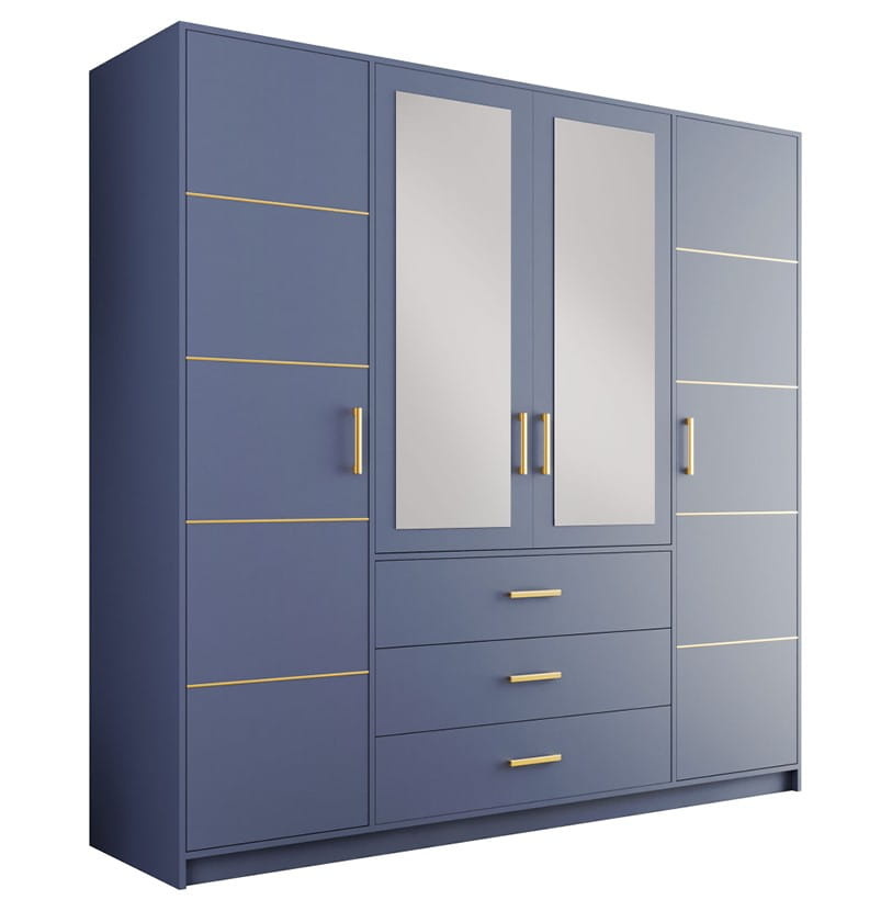 Bali II D4 Hinged Mirrored Door Wardrobe 196cm