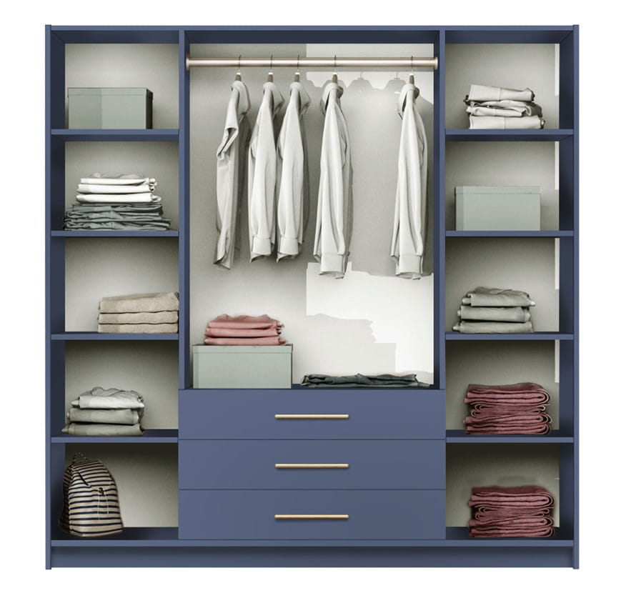 Bali II D4 Hinged Mirrored Door Wardrobe 196cm