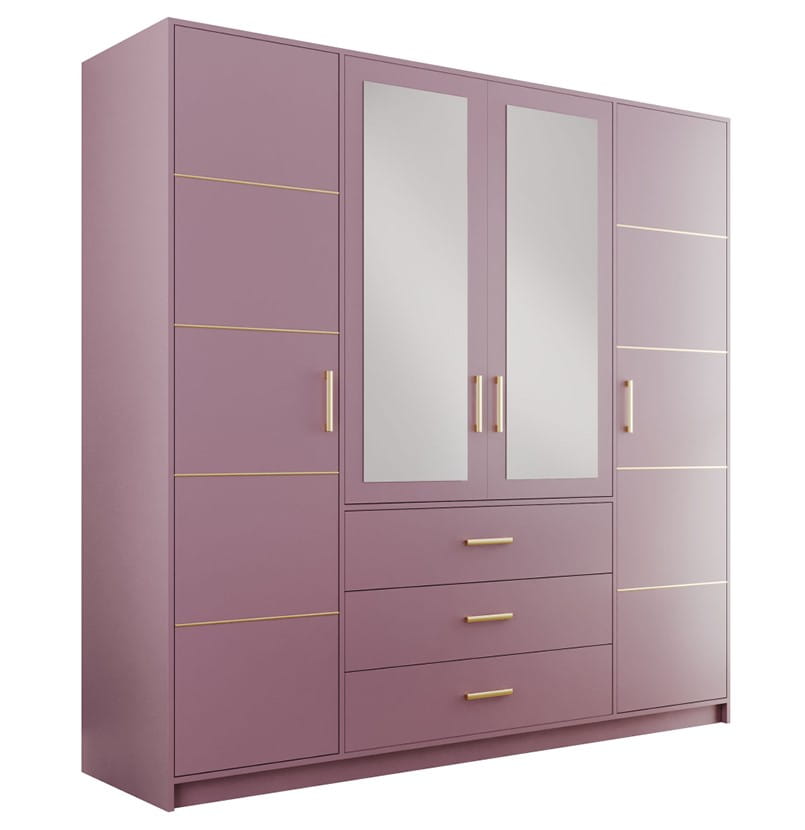Bali II D4 Hinged Mirrored Door Wardrobe 196cm