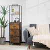 Storage Cabinet with 3 Drawers and 3-Tier Tall Shelf for Bedroom -Rustic Brown