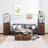 Storage Cabinet with 3 Drawers and 3-Tier Tall Shelf for Bedroom -Rustic Brown