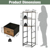 Storage Cabinet with 3 Drawers and 3-Tier Tall Shelf for Bedroom -Rustic Brown