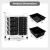 Storage Cart with 2-Size Drawer Rolling Cart Large Countertop Side Handles-Black