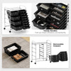 Storage Cart with 2-Size Drawer Rolling Cart Large Countertop Side Handles-Black