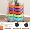 Storage Rolling Cart with 10-Drawer for Tools Scrapbook Paper Organising-Multicolor