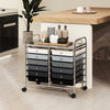 Storage Rolling Cart with Drawer and Large Countertop Side Handles-Gradient Black