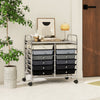 Storage Rolling Cart with Drawer and Large Countertop Side Handles-Gradient Black