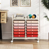 Storage Rolling Cart with Drawer and Large Countertop Side Handles-Gradient Pink