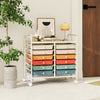 Storage Rolling Cart with Drawer and Large Countertop Side Handles-Macaron