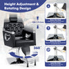 Adjustable Swivel Barber Chair with Padded Backrest-Black
