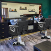 Adjustable Swivel Barber Chair with Padded Backrest-Black