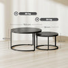 HOMCOM Set of Two Wood-Effect Stacking Tables - Black Wood Grain