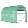 Outsunny 296 x 196cm Steel Frame Polytunnel Greenhouse - Green
