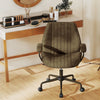 Suede Fabric Office Chair Swivel Adjustable with Padded Arms and Wheels-Olive Green