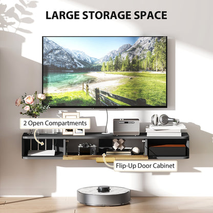 HOMCOM 120 cm Floating TV Stand with Storage in Charcoal Grey