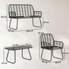 Outsunny 4 Piece Rattan Garden Furniture Set, Outdoor Patio Furniture with Loveseat, Armchairs and Coffee Table