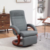 HOMCOM 135Â° Manual Reclining Swivel Chair, with Footrest - Grey