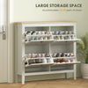 HOMCOM Modern Four-Drawer Shoe Cabinet - White