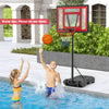 Swimming Pool Basketball Hoop Adjustable with Fillable Base and Wheels-Red