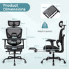 Swivel Rolling Mesh Ergonomic Office Chair with Footrest High Back-Black