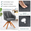Set of 2 360° Swivel Accent Chair with Solid Wood Legs-Grey