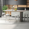 Swivel Bar Stool Set of 2 with Footrest Retro-White-76 cm