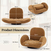Swivel Floor Chair with Adjustable Backrest and Armrests-Coffee
