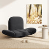 Swivel Floor Chair with Adjustable Backrest and Armrests-Black