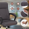 360° Swivel Task Chair with High Back and Built-in Armrests-Brown