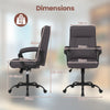 360° Swivel Task Chair with High Back and Built-in Armrests-Brown