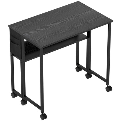 HOMCOM 80 cm Drop Leaf Writing Work Desk - Black