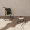 Outsunny Three-Piece Cut-Out Rattan Chair and Table Set - Brown/Black