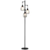 HOMCOM 3-Light Floor Lamp, 170cm Industrial Dimmable Standing Lamp with Steel Wire Cage Lampshades for Living Room, Bedroom, Dining Room, Study, Black
