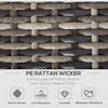 Outsunny Outdoor PE Rattan Corner Sofa, Garden Wicker Furniture Single Sofa Chair w/ Cushions, Deep Grey