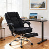 HOMCOM Office Chair with 6-point Vibration Massage and Heat, Fabric Desk Chair with Footrest, High Back, Black