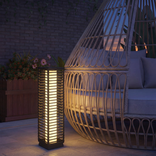 Outsunny Garden Rattan Lamp in Black
