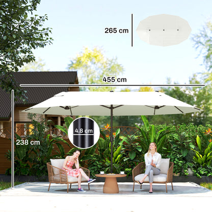 Outsunny 4.6m Double Garden Parasol in Beige