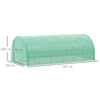 Outsunny Polytunnel Greenhouse Walk-in Grow House Tent with Roll-up Sidewalls, Zipped Door and 12 Windows, 6x3x2m Green