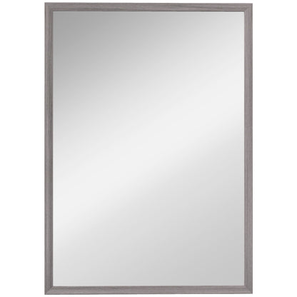 HOMCOM Wall Bathroom Mirror, 50 x 70 cm Wall-Mounted Mirror for Living Room, Bedroom, Hallway, Grey