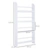 HOMCOM Bookcase, 4 Tier Wall Mounted Bookshelf, 15cm Depth Storage Shelving Rack for Bedroom Nursery Office Home, Accessories Supplies, White