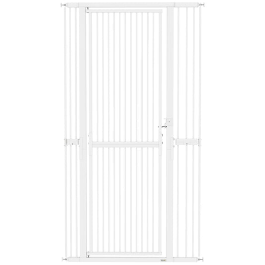 PawHut 180cm Extra Tall Pet Gate with 3.5 cm Narrow Gap, Pressure Mounted No Drilling Cat Gate for Doorways, 76-104cm Width