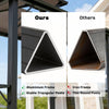 Outsunny 2.5 x 1.5 m Hardtop Grill Gazebo with Double Roof, Aluminium Outdoor BBQ Gazebo Shelter with 2 Side Shelves, Brown
