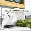 Outsunny 3 m Garden Cantilever Parasol with Cross Base, Sandbag, 360Â° Rotating Overhanging Banana Umbrella, Cream White