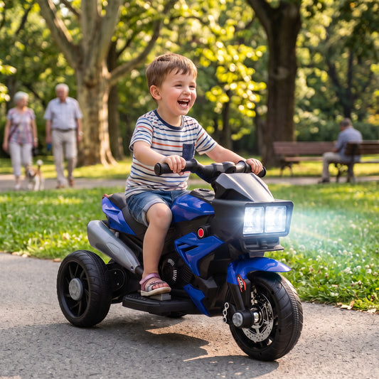AIYAPLAY Kids Electric Motorcycle Ride-On Toy in Blue