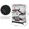 PawHut Metal Wire 3-Tier Small Guinea Pigs Hutches Rabbits Hutches Black/White
