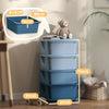 HOMCOM Four-Tier Kids Storage Boxes, with Four Drawers - Blue
