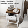 HOMCOM 2pcs Bedside Tables with Drawer, French Style Bedside Cabinets with Open Shelf for Bedroom, Living Room, White