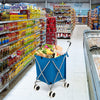 90L Folding Shopping Trolley with Removable Waterproof Bag and Cove-Blue