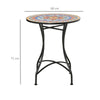 Outsunny _60cm Mosaic Outdoor Patio Table - Red