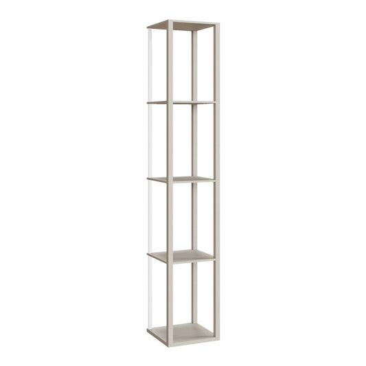 HOMCOM RGB LED Floor Lamp with Shelves in Oak